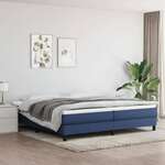 vidaXL Box spring postelja z vzmetnico moder 200x200 cm blago