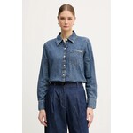 Jeans srajca Calvin Klein Jeans ženska, LV047E742G - modra. Srajca iz kolekcije Calvin Klein Jeans, izdelana iz bombažnega denima.