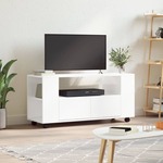 Vidaxl TV omarica visok sijaj bela 102x34,5x43 cm inženirski les