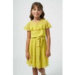 Otroška obleka Mayoral rumena barva - rumena. Otroški obleka iz kolekcije Mayoral. Model izdelan iz vzorčaste tkanine. Zaradi vsebnosti poliestra je tkanina bolj odporna na gubanje.