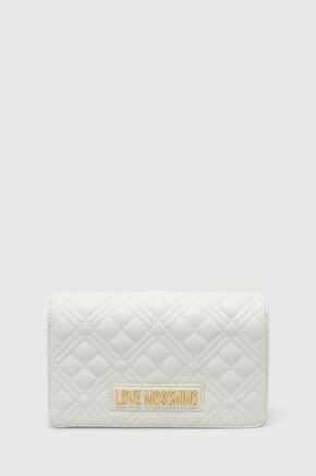 Torbica Love Moschino bela barva - bela. Majhna torbica iz kolekcije Love Moschino. Model na zapenjanje