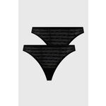 Spodnjice Emporio Armani Underwear 2-pack črna barva - črna. Spodnjice iz kolekcije Emporio Armani Underwear. Model izdelan iz čipkastega materiala. V kompletu sta dva para.