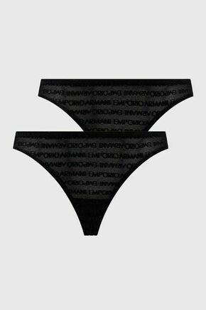 Spodnjice Emporio Armani Underwear 2-pack črna barva - črna. Spodnjice iz kolekcije Emporio Armani Underwear. Model izdelan iz čipkastega materiala. V kompletu sta dva para.