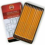 WEBHIDDENBRAND Koh-i-noor grafitni tehnični svinčnik HB-10H komplet 12 kosov v pločevinasti škatlici