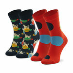 Set 2 parov otroških visokih nogavic Happy Socks KLAI02-6500 Rdeča
