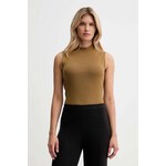 Telovnik Calvin Klein ženski, rjava barva, LV044D316G - rjava. Telovnik iz kolekcije Calvin Klein. Model izdelan iz elastične pletenine. Model iz izjemno udobne tkanine z visoko vsebnostjo viskoze.