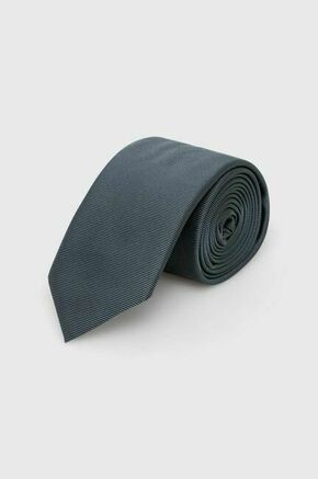 Svilena kravata HUGO zelena barva - zelena. Kravata iz kolekcije HUGO. Model izdelan iz vzorčaste