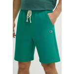 Kratke hlače Champion moške, zelena barva, 219636 - zelena. Kratke hlače iz kolekcije Champion. Model izdelan iz gladke pletenine. Model iz izjemno udobne tkanine z visoko vsebnostjo bombaža.