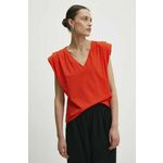 Kratka majica Answear Lab ženski, rdeča barva - rdeča. Kratka majica iz kolekcije Answear Lab, izdelana iz enobarvne pletenine. Kolekcija je na voljo izključno na Answear.Si.