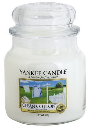 Yankee Candle Clean bombaž klasična dišeča svečka srednje