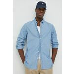 Bombažna srajca Polo Ralph Lauren moška - modra. Srajca iz kolekcije Polo Ralph Lauren. Model izdelan iz enobarvne tkanine. Ima klasičen, mehek ovratnik.