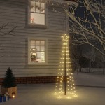 vidaXL Božično drevo s konico 108 toplo belih LED diod 180 cm