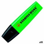 NEW Fluorescenčni Marker Stabilo Boss Zelena Črn/Zelen 10 Kosi (10 kosov) (1 kosov)