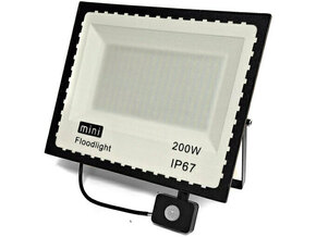 HURTNET lED 200W reflektor črn 6500K IP67 + senzor gibanja X