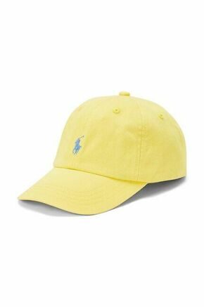 Otroška bombažna bejzbolska kapa Polo Ralph Lauren rumena barva - rumena. Otroški kapa s šiltom vrste baseball iz kolekcije Polo Ralph Lauren. Model izdelan iz enobarvne tkanine.