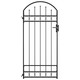 vidaXL Vrata za ograjo zaobljena jeklo 100x200 cm črna