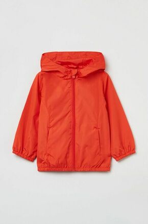Otroška vodoodporna jakna OVS oranžna barva - oranžna. Otroška Jakna iz kolekcije OVS. Prehoden model izdelan iz enobarvnega materiala.