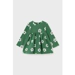 Obleka za dojenčka Mayoral zelena barva - zelena. Obleka za dojenčke iz kolekcije Mayoral. Nabran model, izdelan iz vzorčaste pletenine.