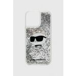 Karl Lagerfeld iphone 14 pro max 6,7" srebrn/srebrn trdi ovitek glitter choupette head