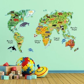 Crearreda otroška dekoracija Zemljevid sveta