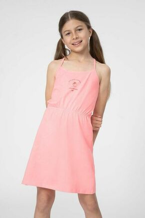 Otroška obleka 4F F026 roza barva - roza. Otroška obleka iz kolekcije 4F. Nabran model