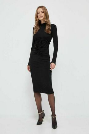 Obleka Silvian Heach črna barva - črna. Obleka iz kolekcije Silvian Heach. Model izdelan iz enobarvne tkanine. Material z optimalno elastičnostjo zagotavlja popolno svobodo gibanja.