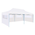 vidaXL Zložljiv pop-up vrtni šotor s stranicami 3x6 m jeklen bel
