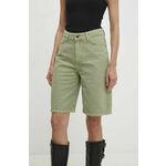 Jeans kratke hlače Answear Lab ženski, zelena barva - zelena. Kratke hlače iz kolekcije Answear Lab, izdelane iz jeansa. Model iz izjemno udobne bombažne tkanine.