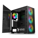 Savio Obudowa X1 ARGB ohišje, črno, midi, ATX, mATX, EATX