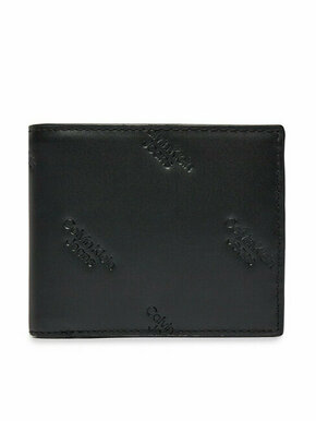 Calvin Klein Jeans Velika moška denarnica LOGO PRINT BIFOLD W/ COIN K50K511818 Črna