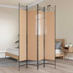 vidaXL 4-panelni pregradnik Bež 160 x 200 cm Blago