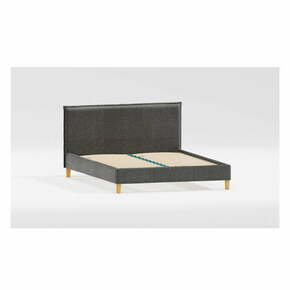 Temno siva oblazinjena zakonska postelja z letvenim dnom 180x200 cm Tina – Ropez