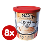 FALCO MAX Deluxe konzerve za odrasle pse, 1/2 piščanca z govejimi vimeni, 8x 800 g