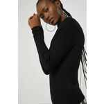 Pulover Only ženski, črna barva, - črna. Pulover iz kolekcije Only. Model s polpuli ovratnikom, izdelan iz enobarvne pletenine.