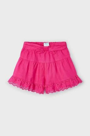 Otroške bombažne kratke hlače Mayoral roza barva - roza. Kratke hlače iz kolekcije Mayoral. Model izdelan iz lahke tkanine. Model iz zračne bombažne tkanine.