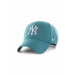 Bombažna bejzbolska kapa 47brand Mlb New York Yankees zelena barva - zelena. Kapa s šiltom vrste baseball iz kolekcije 47brand. Model izdelan iz tkanine z nalepko.