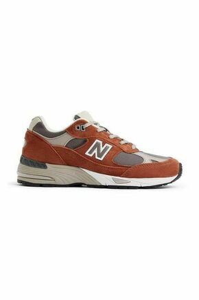 Superge New Balance W991PTY Made in UK rjava barva - rjava. Superge iz kolekcije New Balance