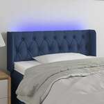 Greatstore LED posteljno vzglavje modro 103x16x78/88 cm blago