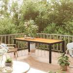 Greatstore Vrtna miza 190x90x75 cm poli ratan in akacijev les črna