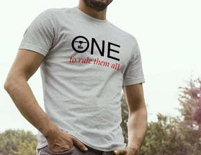 3DJAKE Moška kratka majica siva - "ONE to rule them all"