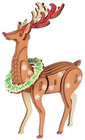Woodcraft Lesena 3D sestavljanka božični severni jelen