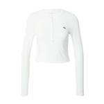Majica z dolgimi rokavi Abercrombie &amp; Fitch ženski, bela barva - bela. Majica z dolgimi rokavi iz kolekcije Abercrombie &amp; Fitch, izdelana iz izjemno udobne pletenine. Model iz mehke in na otip prijetne tkanine.