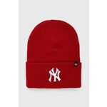 Kapa 47brand MLB New York Yankees rdeča barva - rdeča. Kapa iz kolekcije 47brand. Model izdelan iz pletenine z nalepko.
