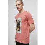 Kratka majica Medicine moški, roza barva - roza. Kratka majica iz kolekcije Medicine. Model izdelan iz pletenine s potiskom.