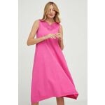 Bombažna obleka Answear Lab roza barva - roza. Obleka iz kolekcije Answear Lab. Model izdelan iz enobarvne tkanine. Model iz izjemno udobne bombažne tkanine.