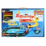 Bburago 1:43 Street Fire Street Street Playset - garaža z dvema avtomobiloma