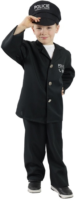 WEBHIDDENBRAND Otroški policijski kostum s kapo - češki potisk (S)
