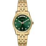 FOSSIL Analogna ura 'SCARLETTE' zlata / smaragd 31305185