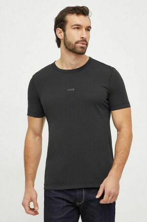 Bombažna kratka majica BOSS ORANGE črna barva - črna. Kratka majica iz kolekcije Boss Orange
