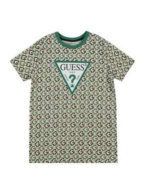 Otroška bombažna kratka majica Guess zelena barva - zelena. Otroške kratka majica iz kolekcije Guess